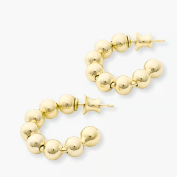Melinda Maria Life’s a Ball Hoop Gold Earrings - Picture 1 of 3